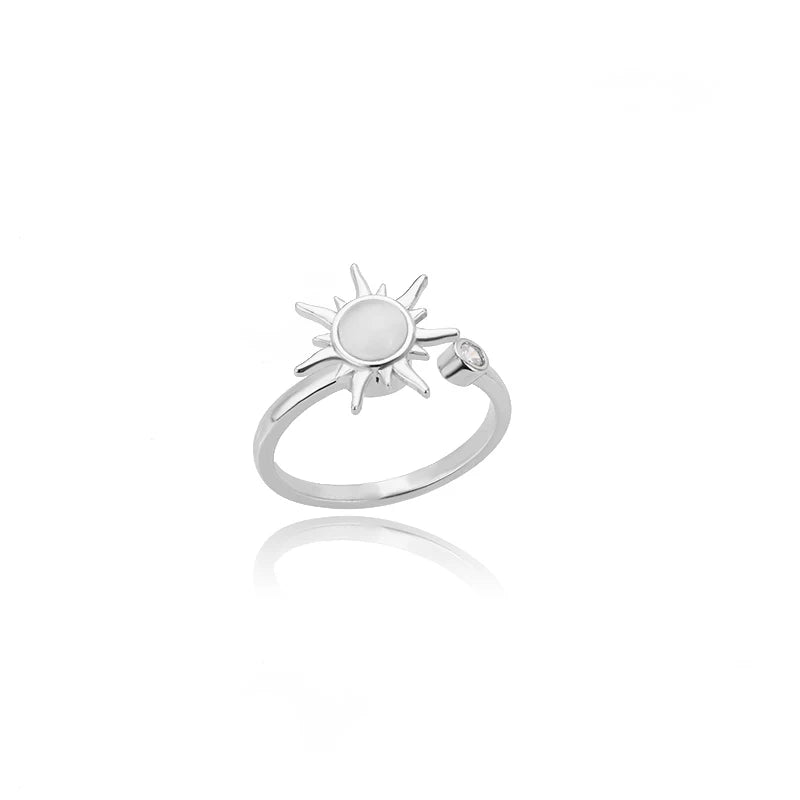 Anel Feminino Sol Brilhante Luxuoso