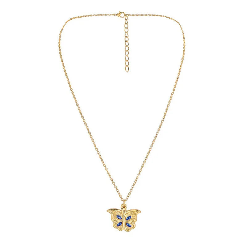 Colar Borboleta Feminino Prata e Ouro Exclusivo