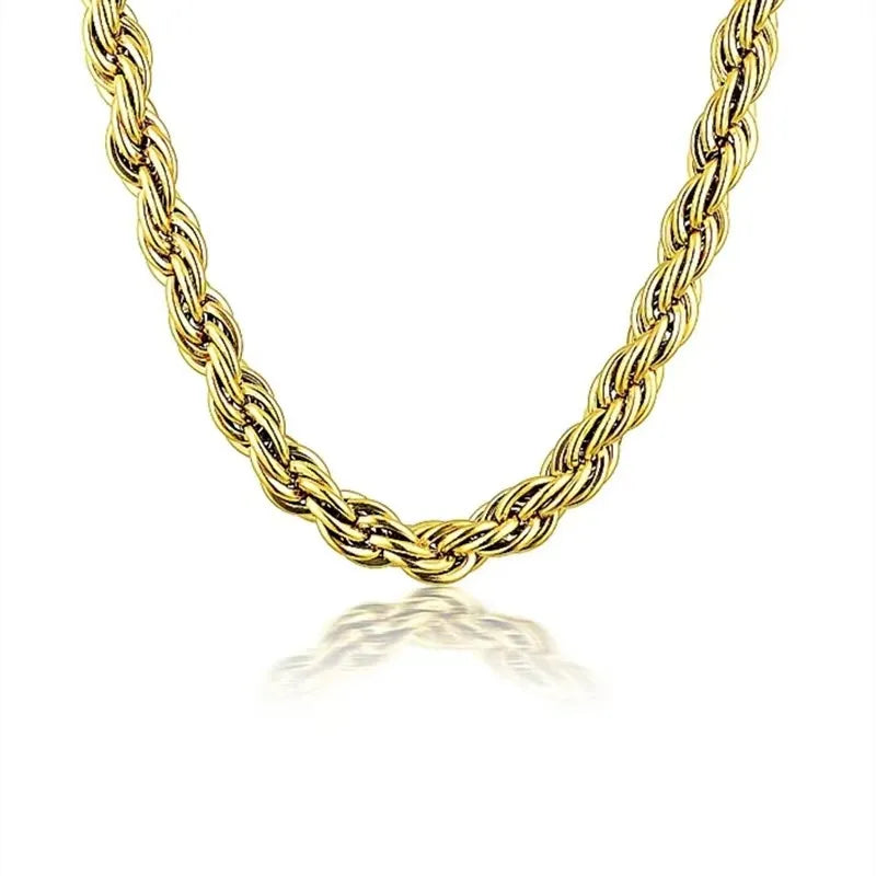 Colar Feminino Dourado Luxo Entrelaçado