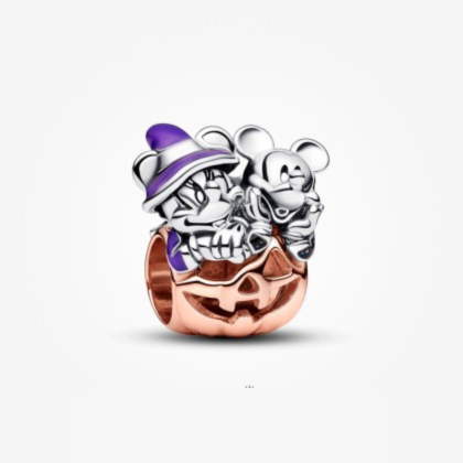Berloque de Prata 925 Mickey & Minnie Halloween – Disney 🐭✨
