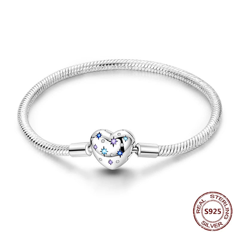 Pulseira Coração Celestial em Prata 925 🌌