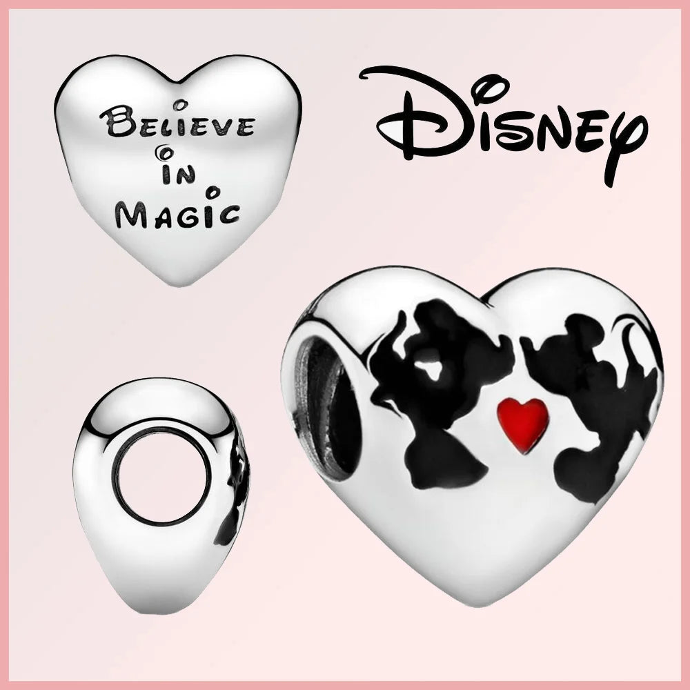 Berloque Prata 925 Coração Believe in Magic – Disney  ✨