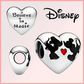 Berloque Prata 925 Coração Believe in Magic – Disney  ✨