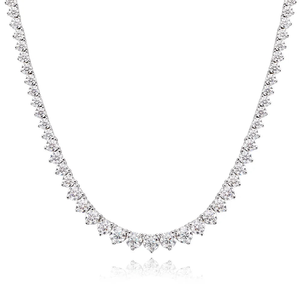 Colar Luxo Eternity Ouro Branco 18k com Diamantes
