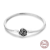 Pulseira de Prata 925 Rosa Encantada 🌹✨