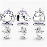 Berloque de Prata 925 Charm Sra. Potts & Zip Disney 💜☕