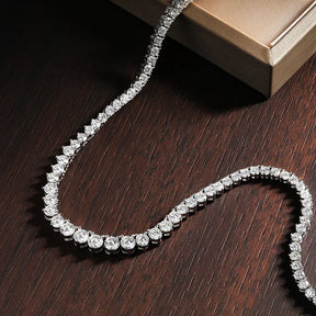 Colar Luxo Eternity Ouro Branco 18k com Diamantes
