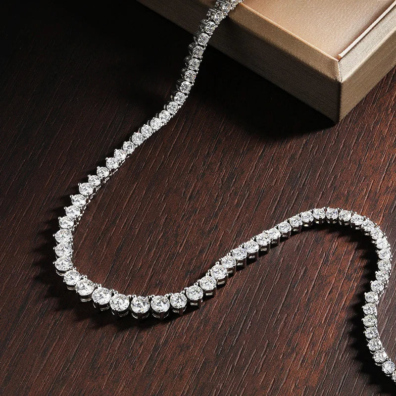 Colar Luxo Eternity Ouro Branco 18k com Diamantes