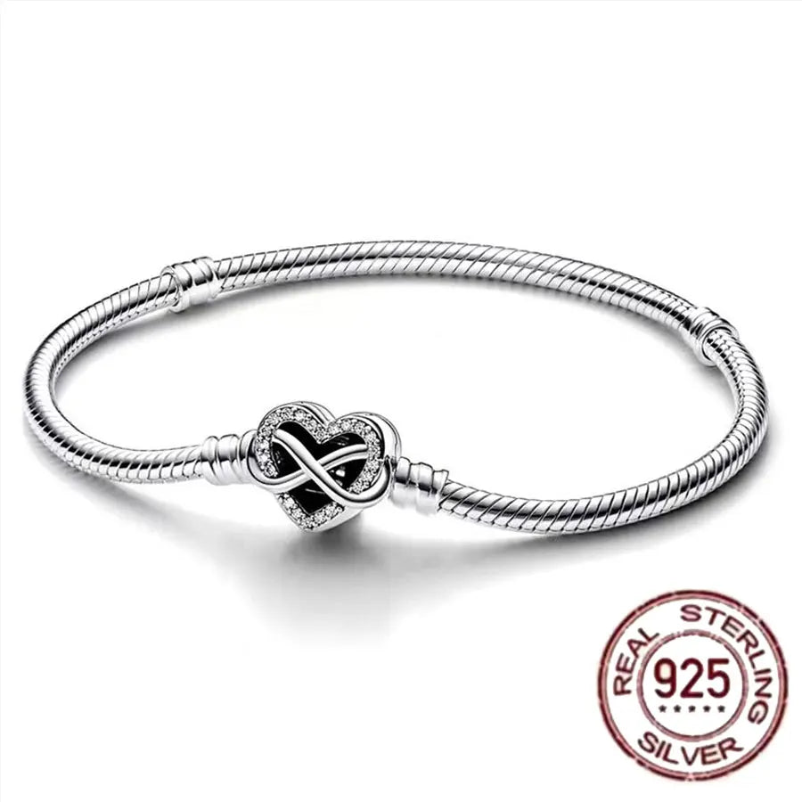 Pulseira Coração Infinito em Prata 925