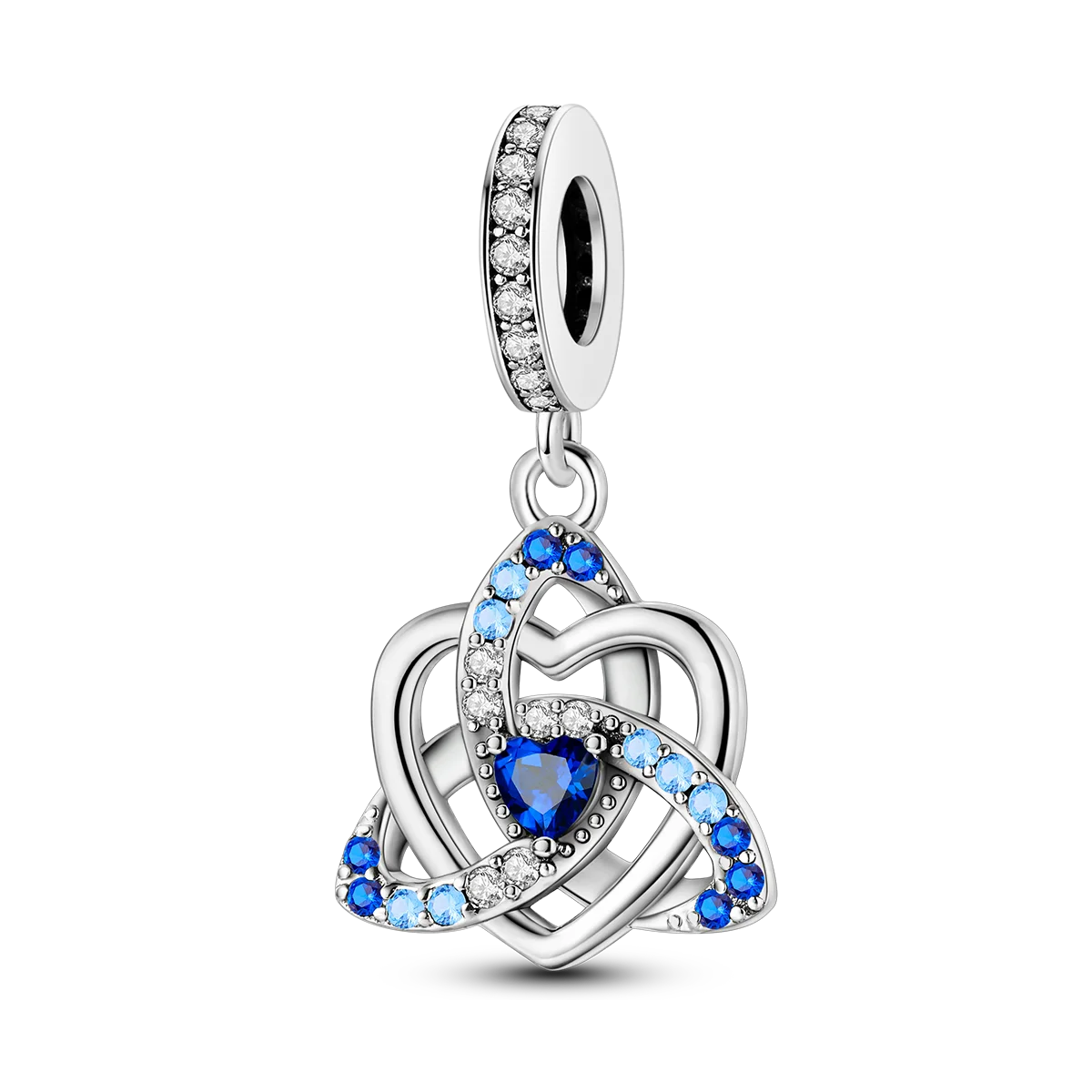 Berloque Prata 925 Coração Triskle Azul 💙✨