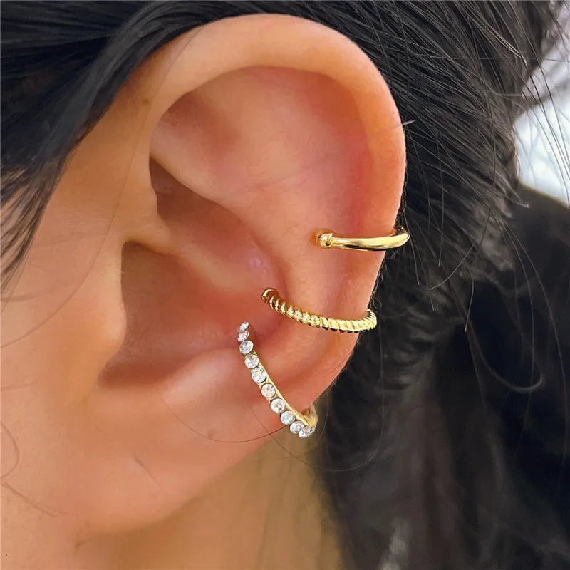 Brinco Ear Cuff Dourado Luxo ✨💛